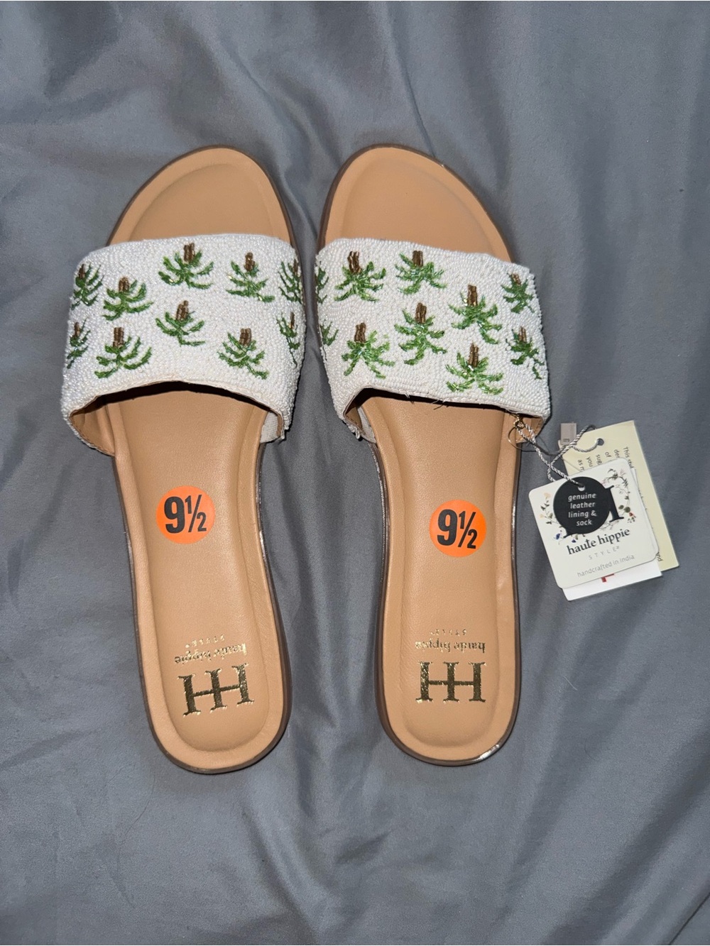 Beaded Palm Tree Sandals Haute Hippie New with Tags Size 9.5